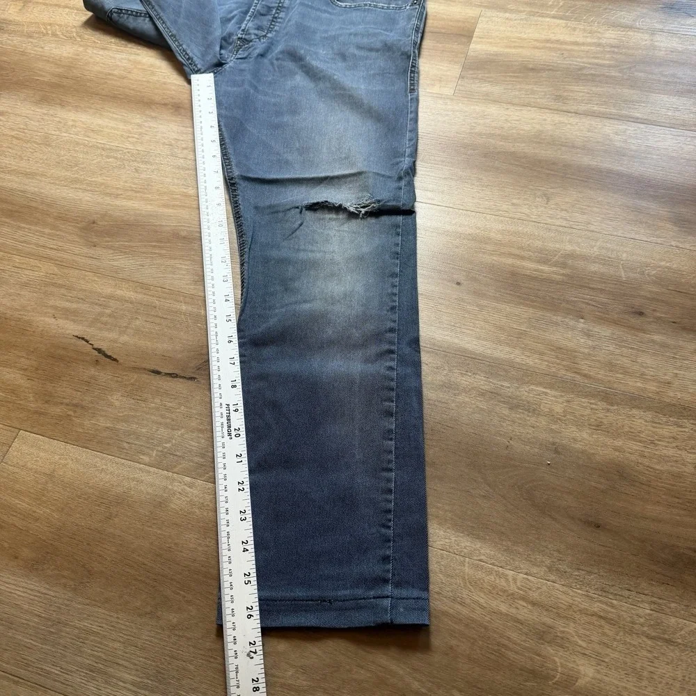 Diesel Tepphar Jeans Men 33x26 Blue Slim Carrot Stretch Dark Wash Distress 0607Y